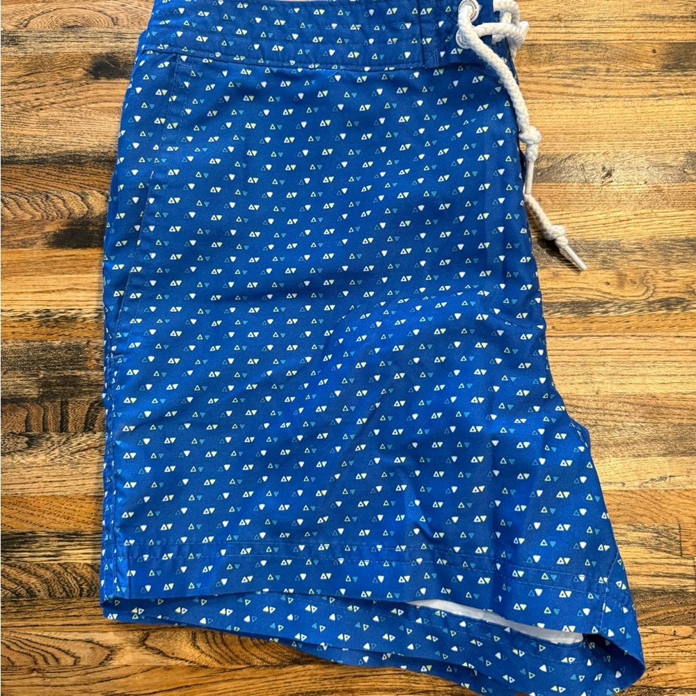 Blue Patterned Men's Swim Board Shorts